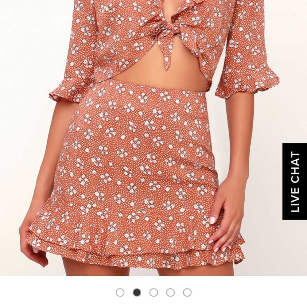 Flower crush terra cotta skirt
